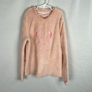 Disney Long Sleeve Minnie Mouse Plush Fleece Pink Pajama Top -Size X-Small